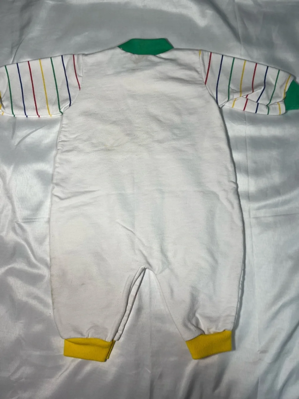 Vintage Baby 0-3M Teddy Bear Colorblock Romper Bright‎ Future Outfit